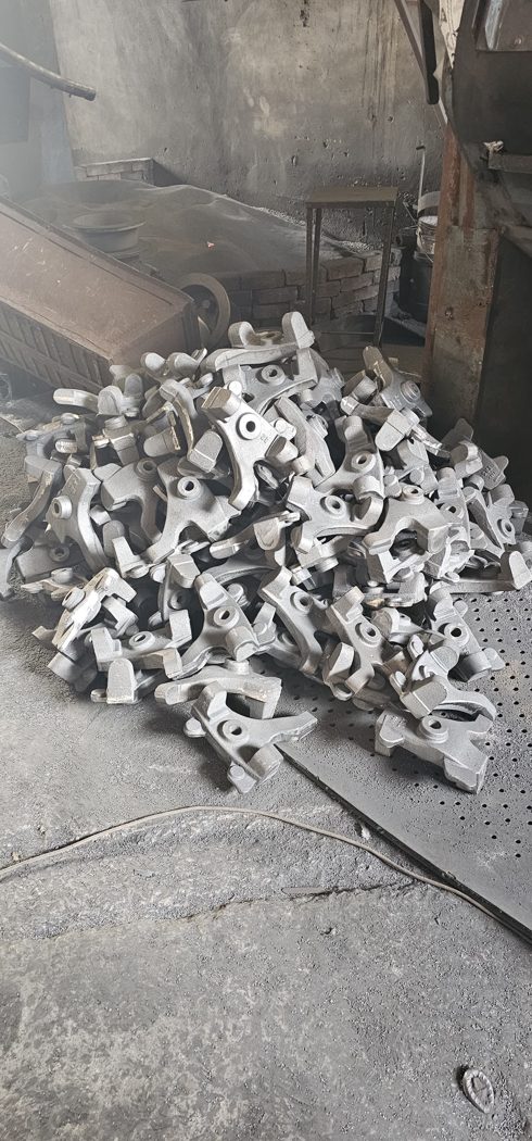 Raw castings staged before machining