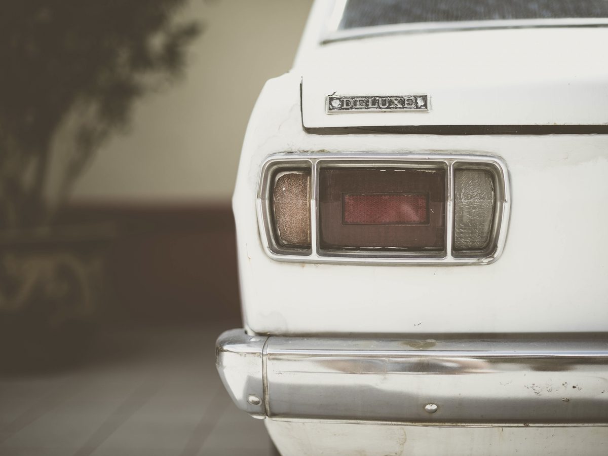 Chrome bumper and tail light trim on a vintage car. Photo: Sven Scheuermeier, CC0, via Wikimedia Commons