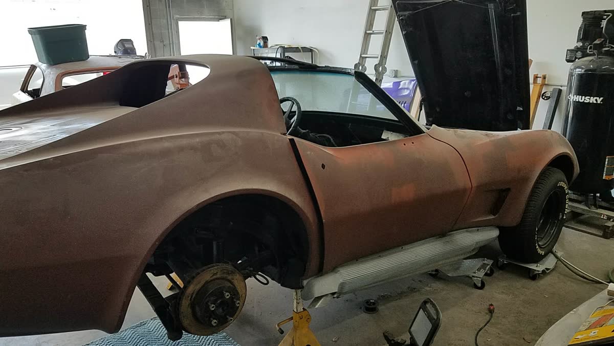 Mid-build Corvette in primer